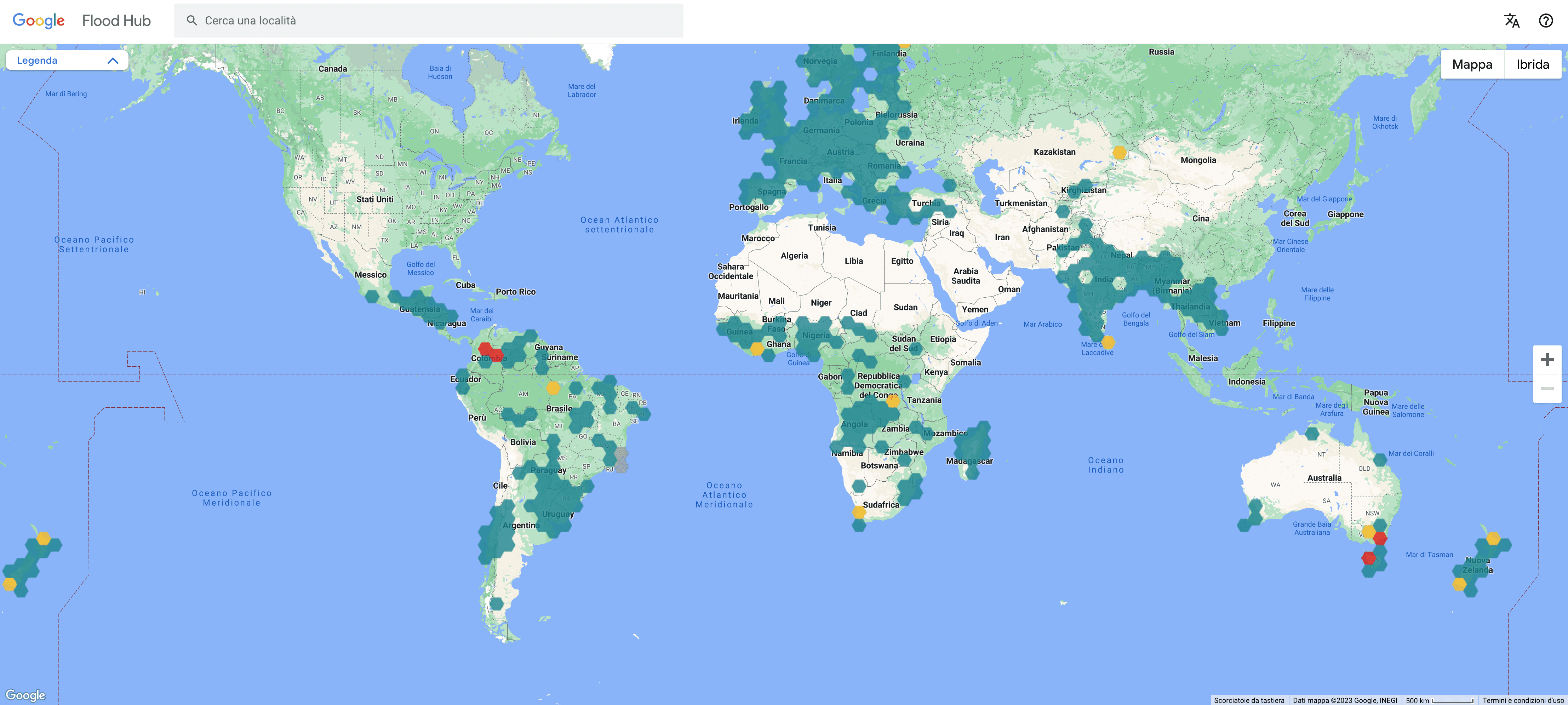 Schermata di Google Flood Hub ©Google